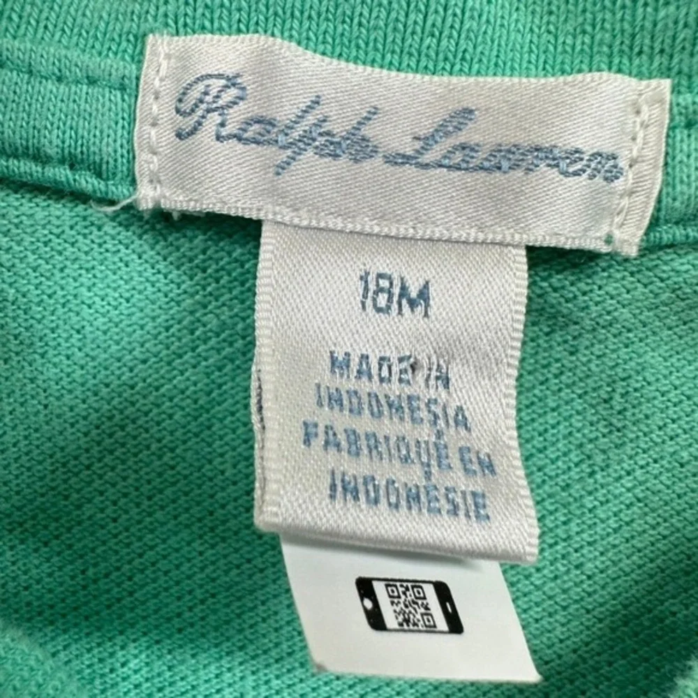 Ralph‎ Lauren Baby Boys Green Cotton Pique Short Sleeve Polo Shirt 18M